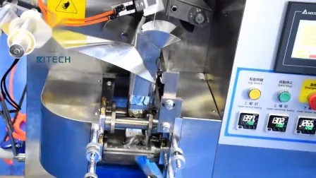 Filtro de chá de câmara dupla Kl Pyramid com cordão, máquina automática de enchimento e selagem, embalagem de fluxo, enchimento e selagem